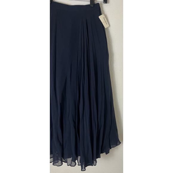 New With Tags BlackTie Neiman Marcus Formal Silk Long Full Navy Skirt Size 4 - Picture 2 of 13